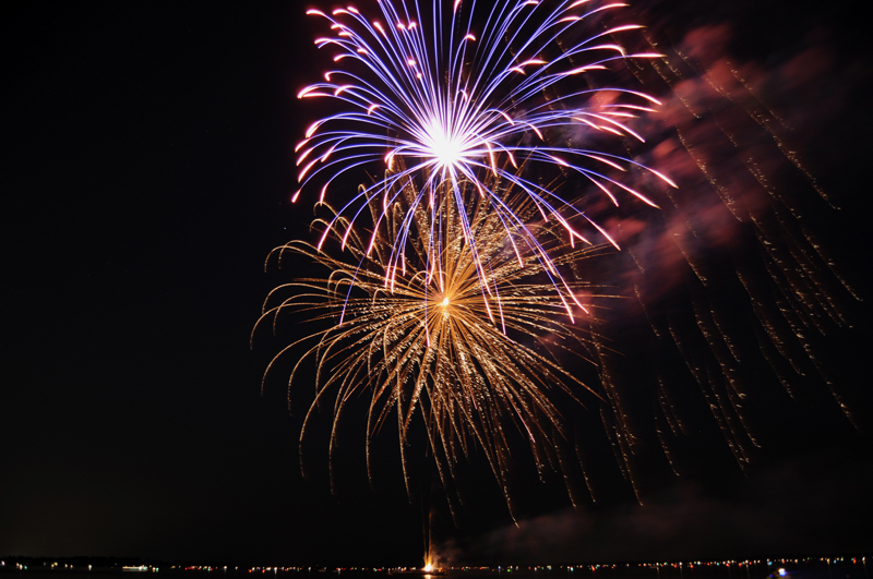 fireworks on lake