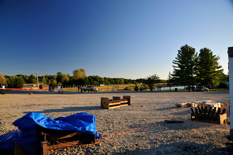 Picture of fireworks setup.