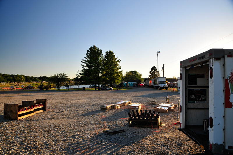 Picture of fireworks setup.