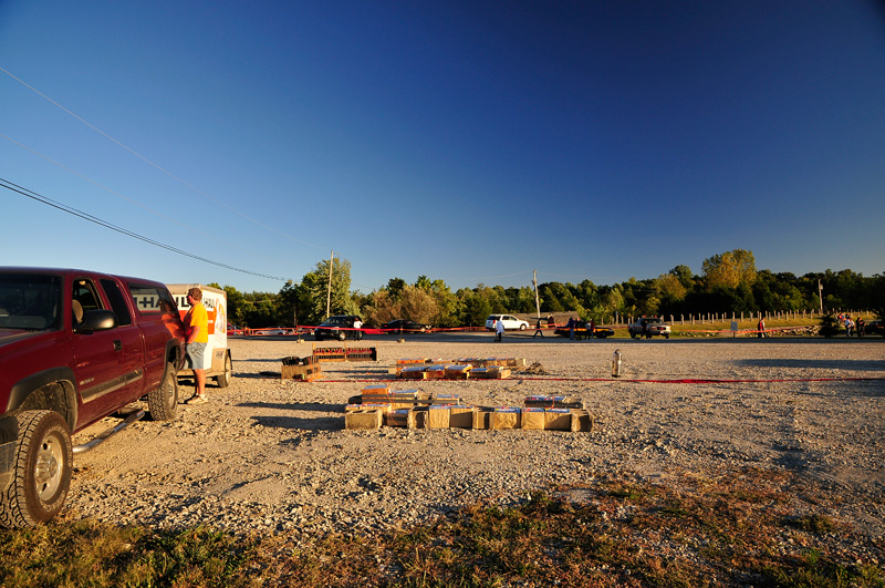Picture of fireworks setup.